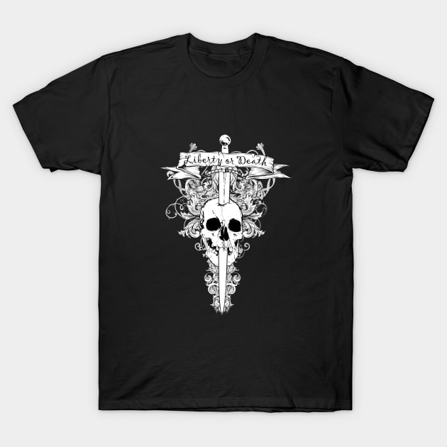 Liberty or Death Skull and Sword T-Shirt by BuzzBox